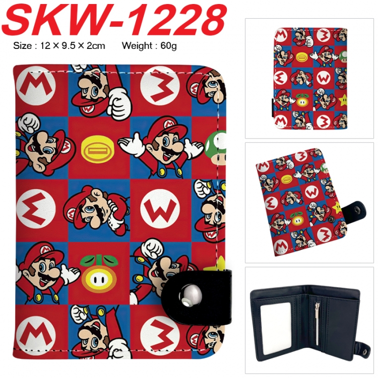 Super Mario Anime vertical button folding wallet 12X9.5X2CM 60g SKW-1228