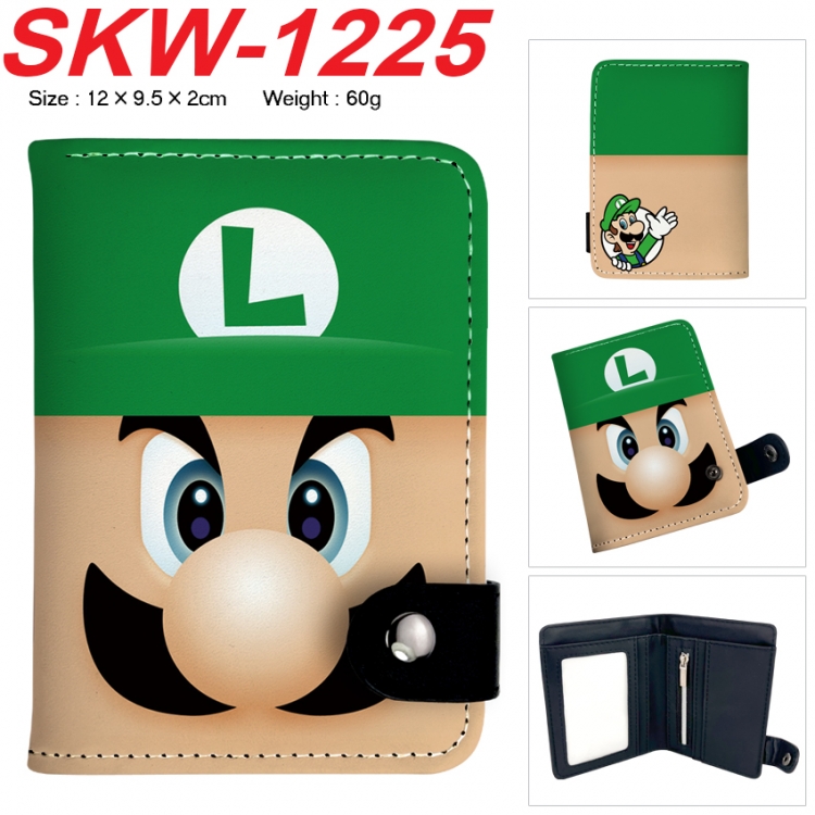 Super Mario Anime vertical button folding wallet 12X9.5X2CM 60g SKW-1225