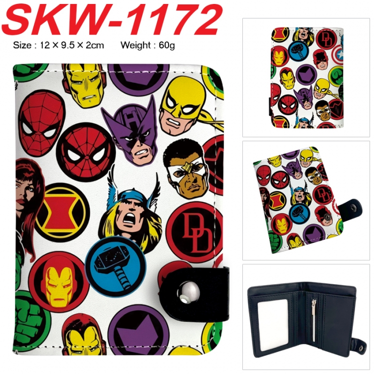 Superheroes Anime vertical button folding wallet 12X9.5X2CM 60g SKW-1172