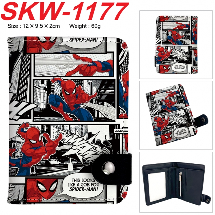 Superheroes Anime vertical button folding wallet 12X9.5X2CM 60g  SKW-1177