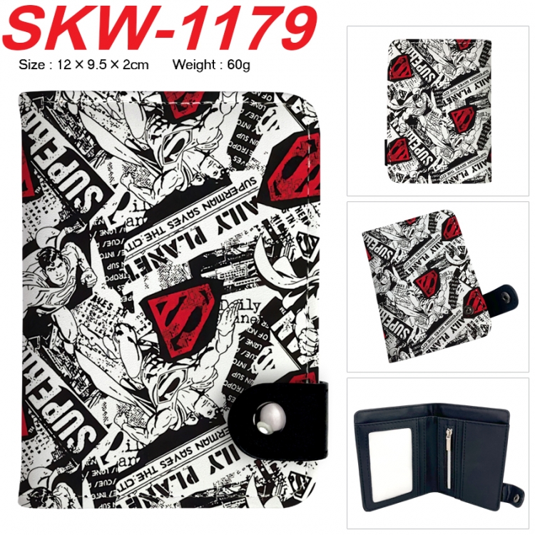 Superheroes Anime vertical button folding wallet 12X9.5X2CM 60g SKW-1179