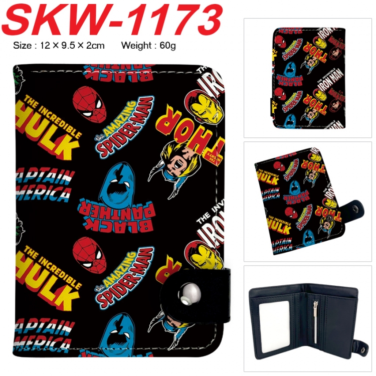 Superheroes Anime vertical button folding wallet 12X9.5X2CM 60g SKW-1173