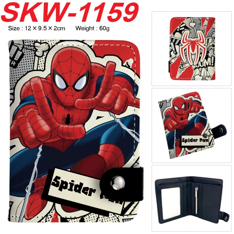 Superheroes Anime vertical button folding wallet 12X9.5X2CM 60g  SKW-1159