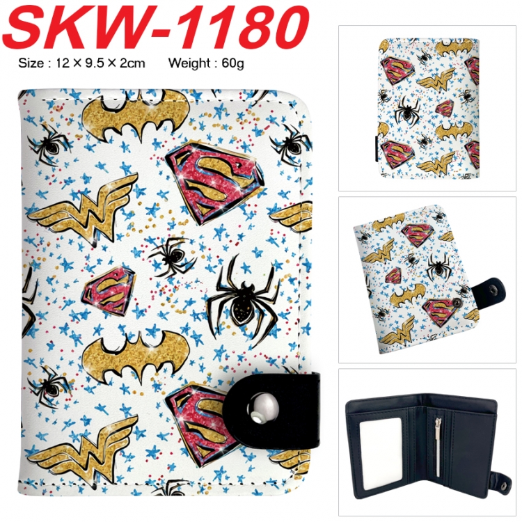 Superheroes Anime vertical button folding wallet 12X9.5X2CM 60g  SKW-1180