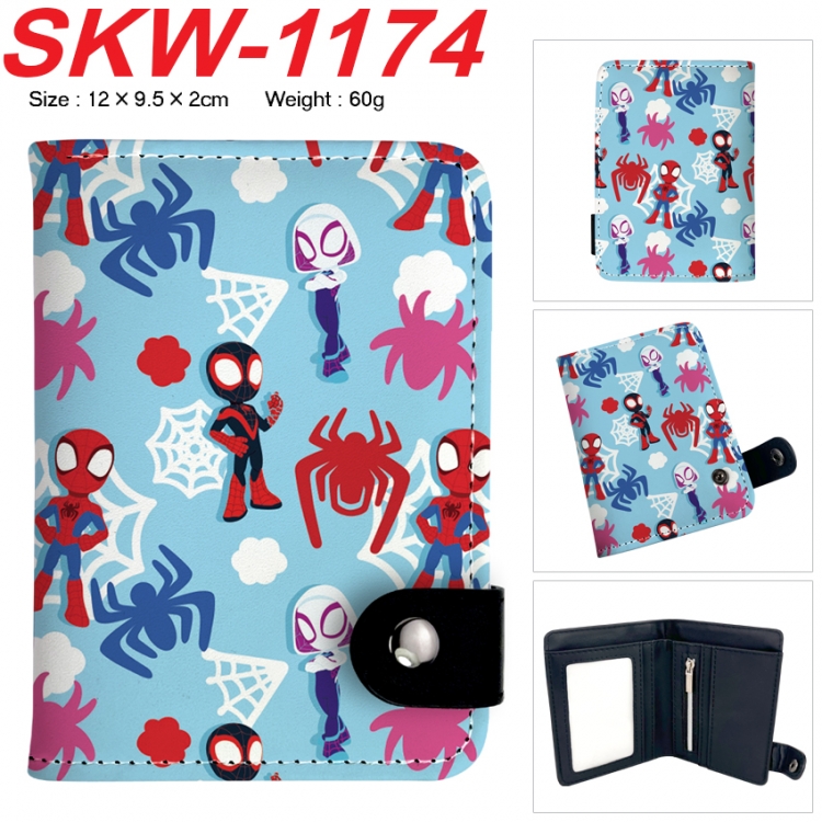 Superheroes Anime vertical button folding wallet 12X9.5X2CM 60g  SKW-1174