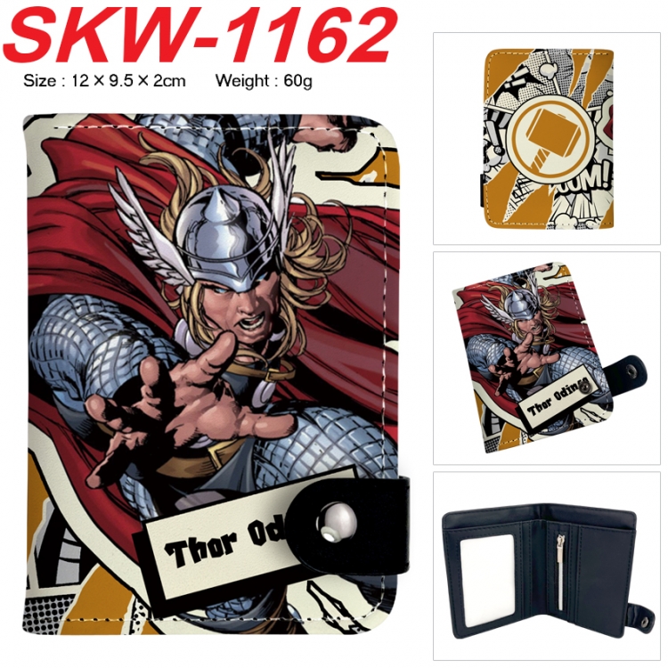 Superheroes Anime vertical button folding wallet 12X9.5X2CM 60g  SKW-1162