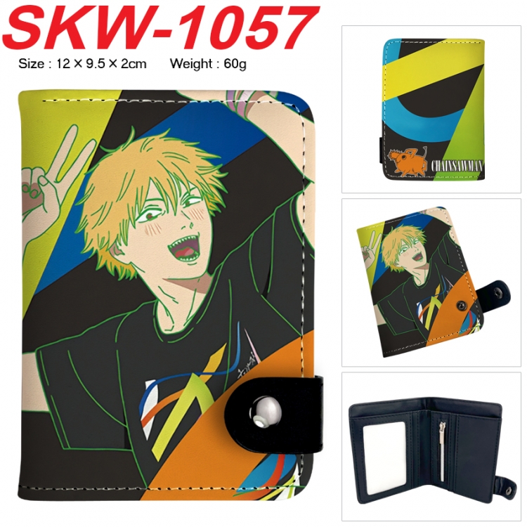 Chainsawman Anime vertical button folding wallet 12X9.5X2CM 60g SKW-1057