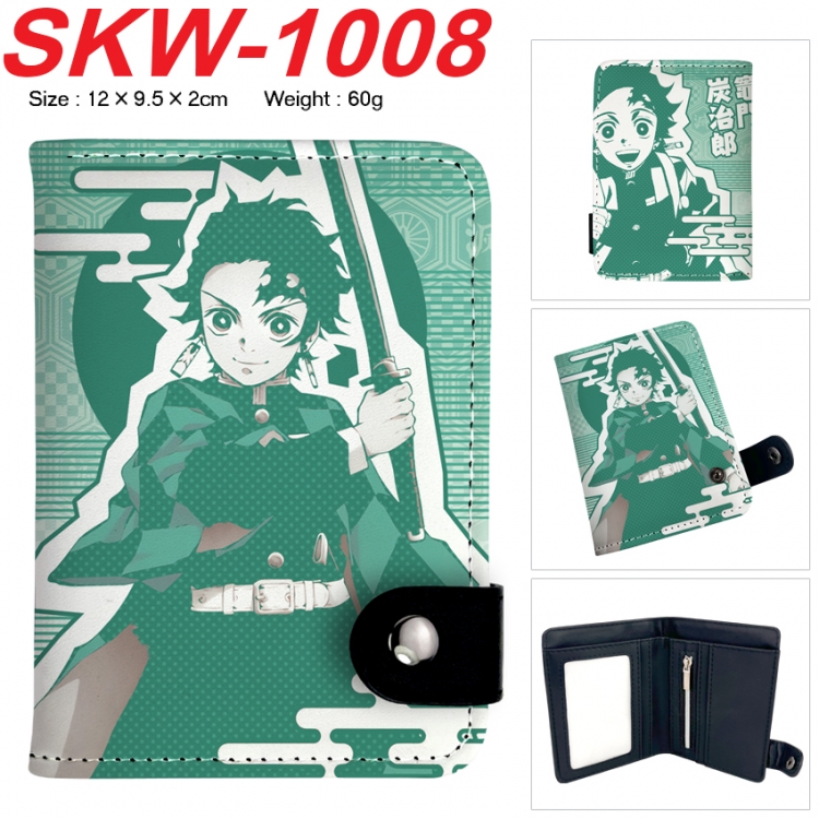Demon Slayer Kimets Anime vertical button folding wallet 12X9.5X2CM 60g