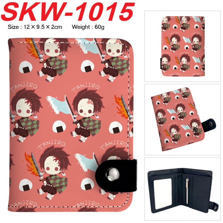 Demon Slayer Kimets Anime vertical button folding wallet 12X9.5X2CM 60g