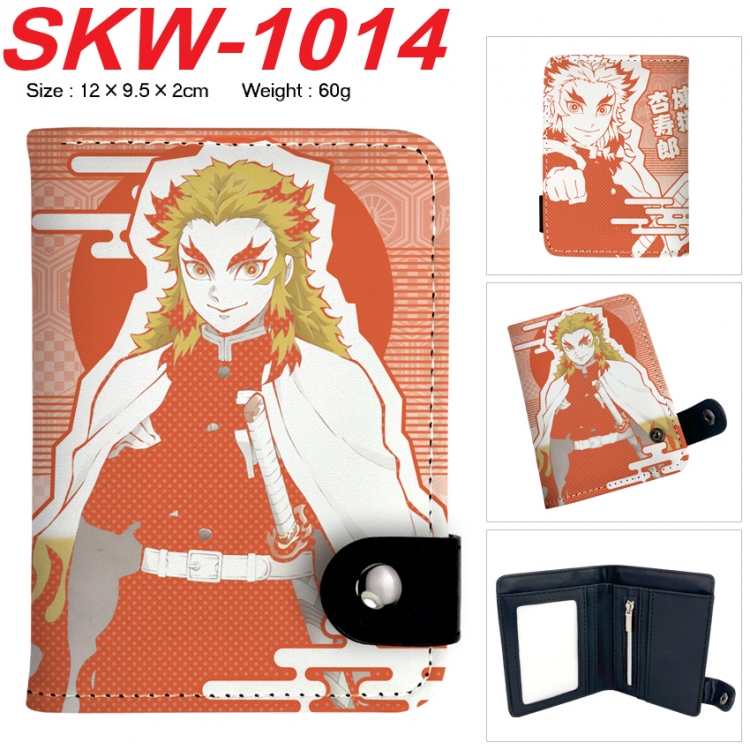 Demon Slayer Kimets Anime vertical button folding wallet 12X9.5X2CM 60g