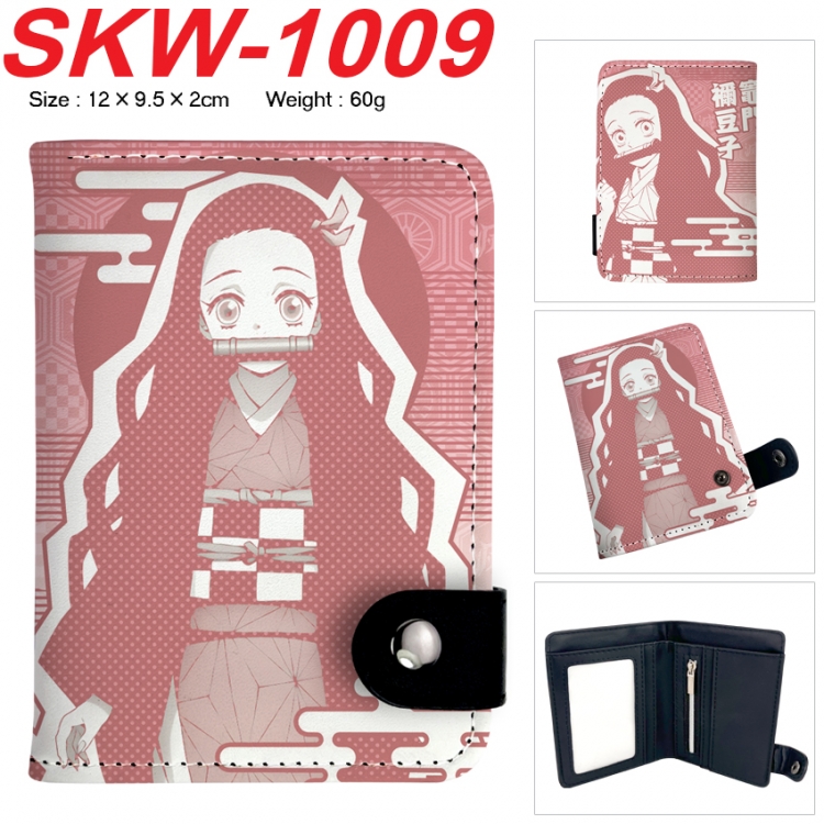 Demon Slayer Kimets Anime vertical button folding wallet 12X9.5X2CM 60g