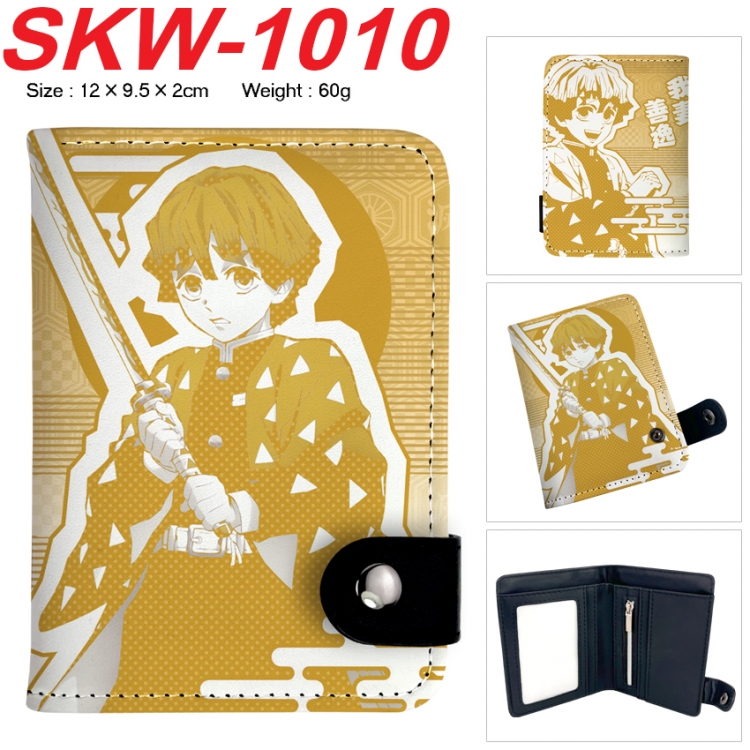 Demon Slayer Kimets Anime vertical button folding wallet 12X9.5X2CM 60g