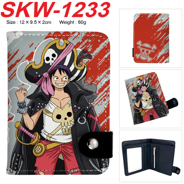 One Piece Anime vertical button folding wallet 12X9.5X2CM 60g