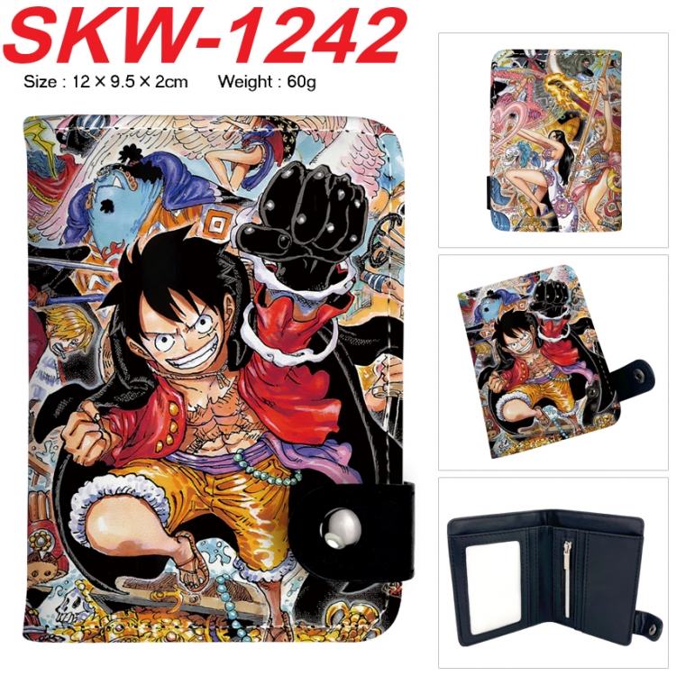 One Piece Anime vertical button folding wallet 12X9.5X2CM 60g