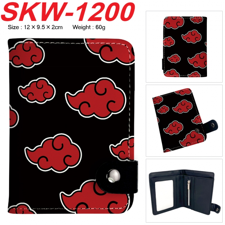 Naruto Anime vertical button folding wallet 12X9.5X2CM 60g