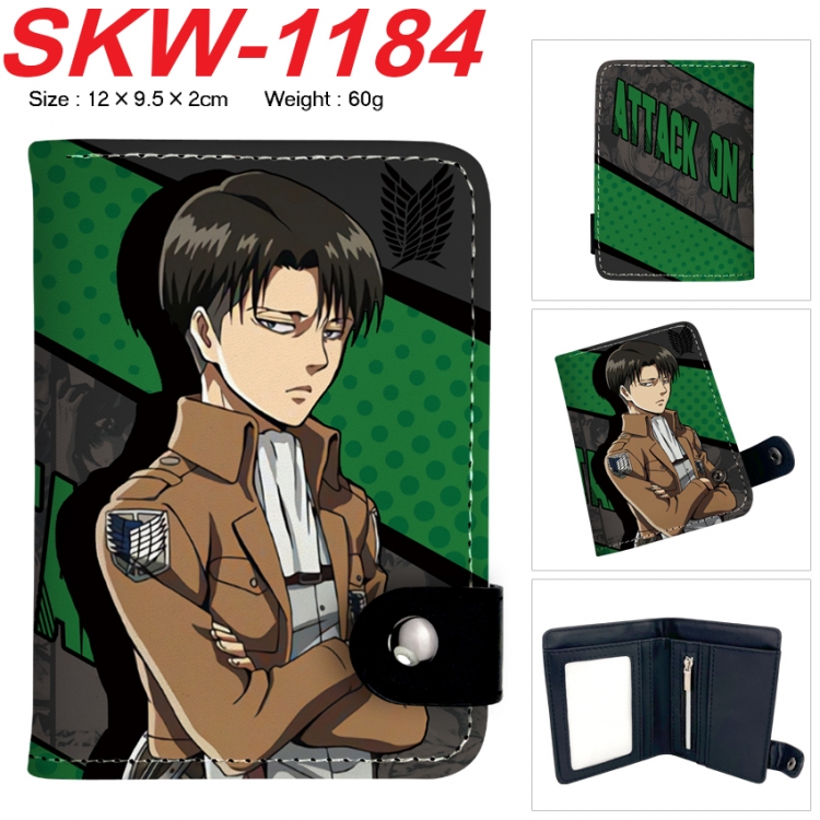 Shingeki no Kyojin Anime vertical button folding wallet 12X9.5X2CM 60g