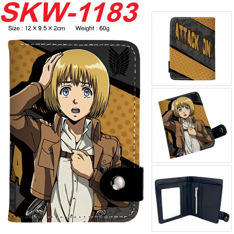 Shingeki no Kyojin Anime vertical button folding wallet 12X9.5X2CM 60g