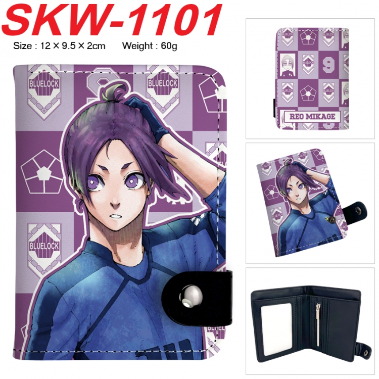 BLUE LOCK Anime vertical button folding wallet 12X9.5X2CM 60g