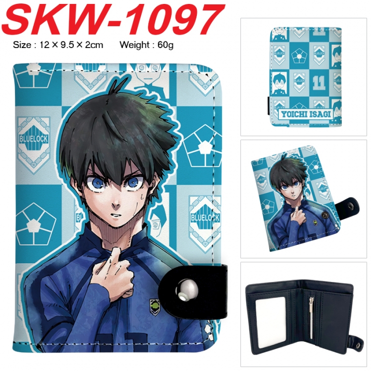 BLUE LOCK Anime vertical button folding wallet 12X9.5X2CM 60g