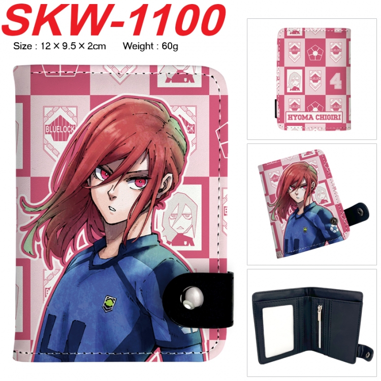 BLUE LOCK Anime vertical button folding wallet 12X9.5X2CM 60g