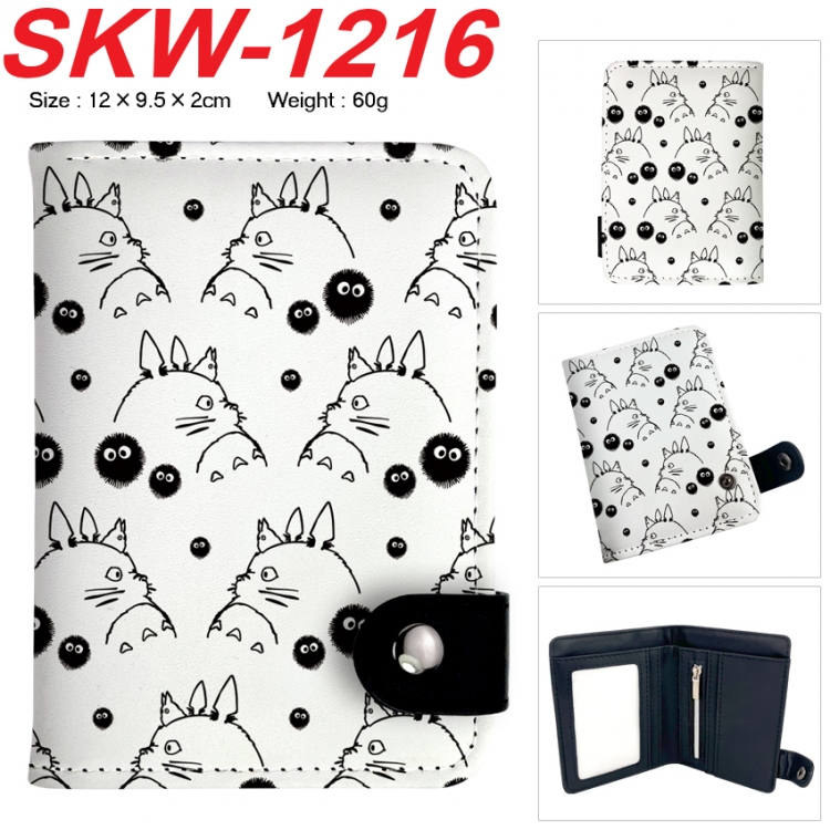 TOTORO Anime vertical button folding wallet 12X9.5X2CM 60g