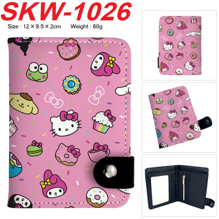 sanrio Anime vertical button folding wallet 12X9.5X2CM 60g