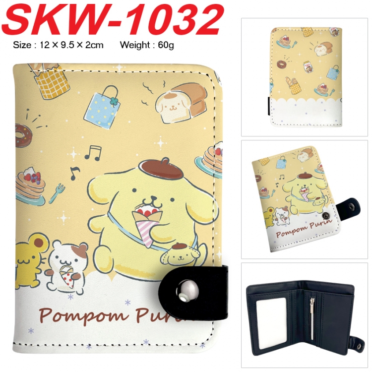 sanrio Anime vertical button folding wallet 12X9.5X2CM 60g