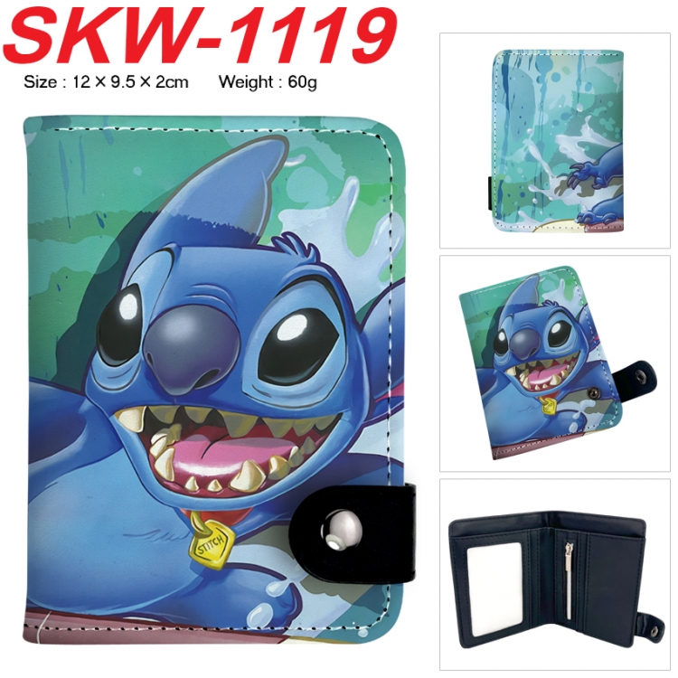 Lilo & Stitch Anime vertical button folding wallet 12X9.5X2CM 60g