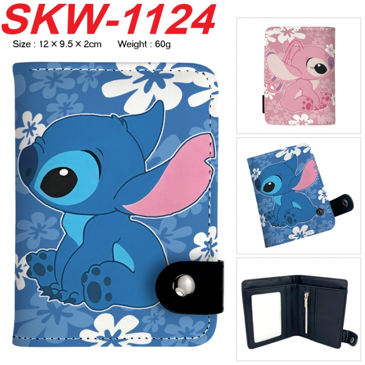 Lilo & Stitch Anime vertical button folding wallet 12X9.5X2CM 60g