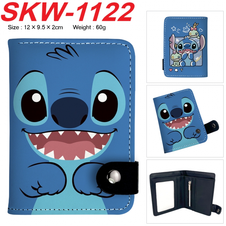 Lilo & Stitch Anime vertical button folding wallet 12X9.5X2CM 60g