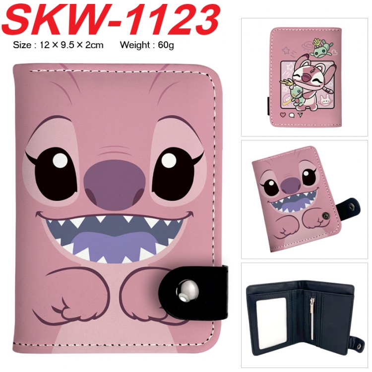 Lilo & Stitch Anime vertical button folding wallet 12X9.5X2CM 60g