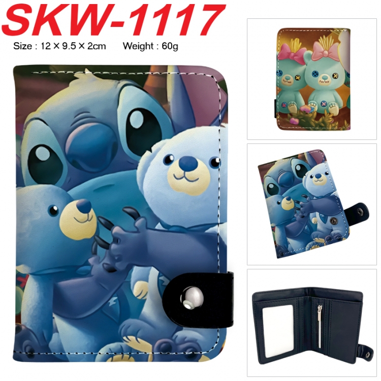 Lilo & Stitch Anime vertical button folding wallet 12X9.5X2CM 60g