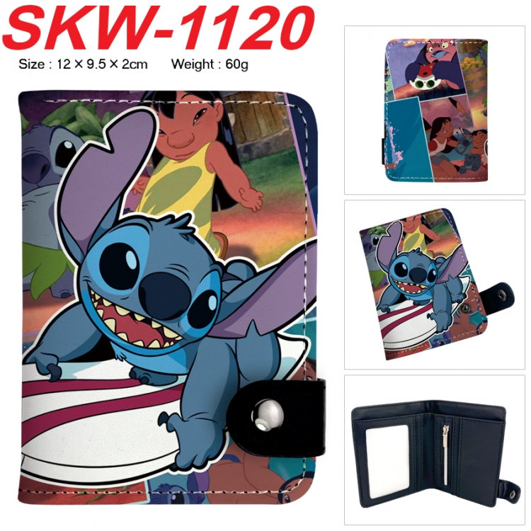 Lilo & Stitch Anime vertical button folding wallet 12X9.5X2CM 60g