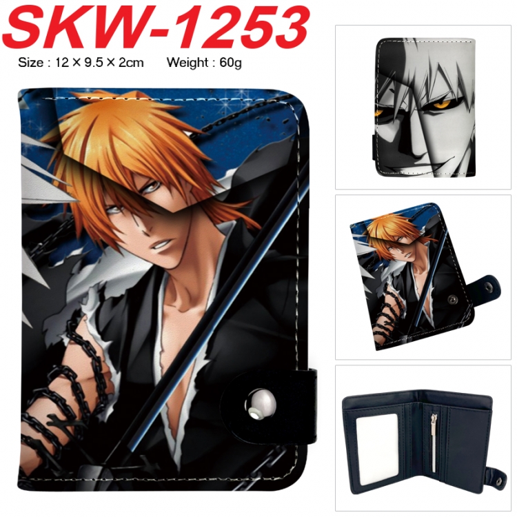 Bleach Anime vertical button folding wallet 12X9.5X2CM 60g