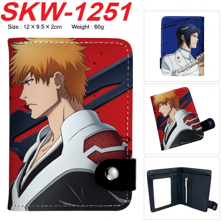 Bleach Anime vertical button folding wallet 12X9.5X2CM 60g