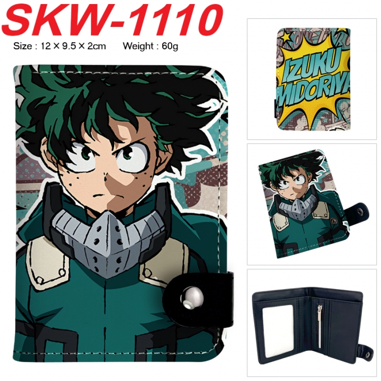 My Hero Academia Anime vertical button folding wallet 12X9.5X2CM 60g