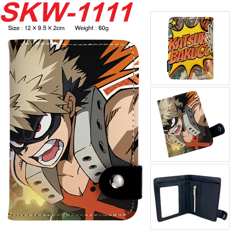 My Hero Academia Anime vertical button folding wallet 12X9.5X2CM 60g