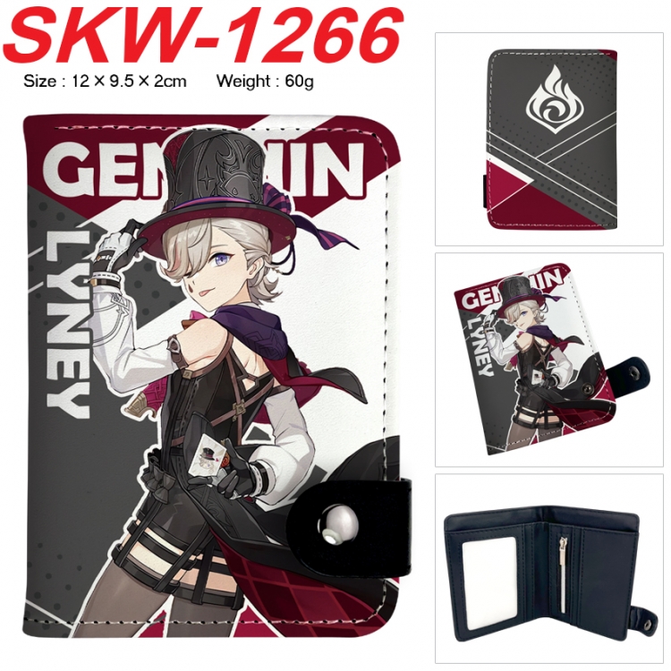 Genshin Impact Anime vertical button folding wallet 12X9.5X2CM 60g