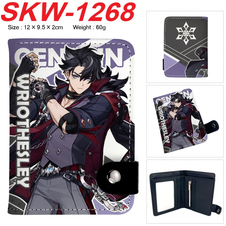 Genshin Impact Anime vertical button folding wallet 12X9.5X2CM 60g