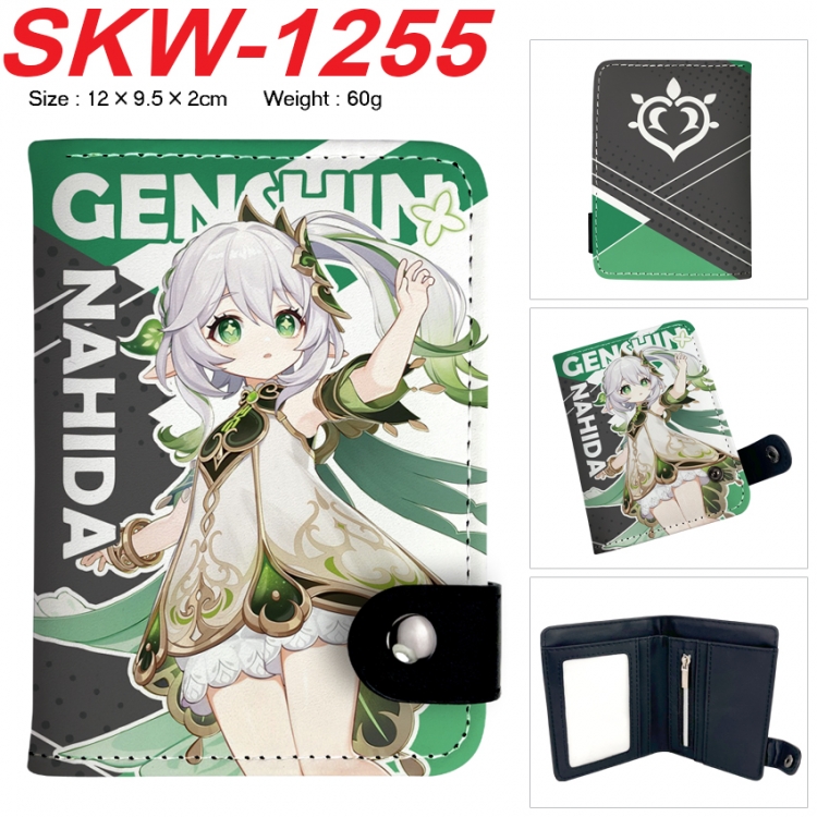 Genshin Impact Anime vertical button folding wallet 12X9.5X2CM 60g