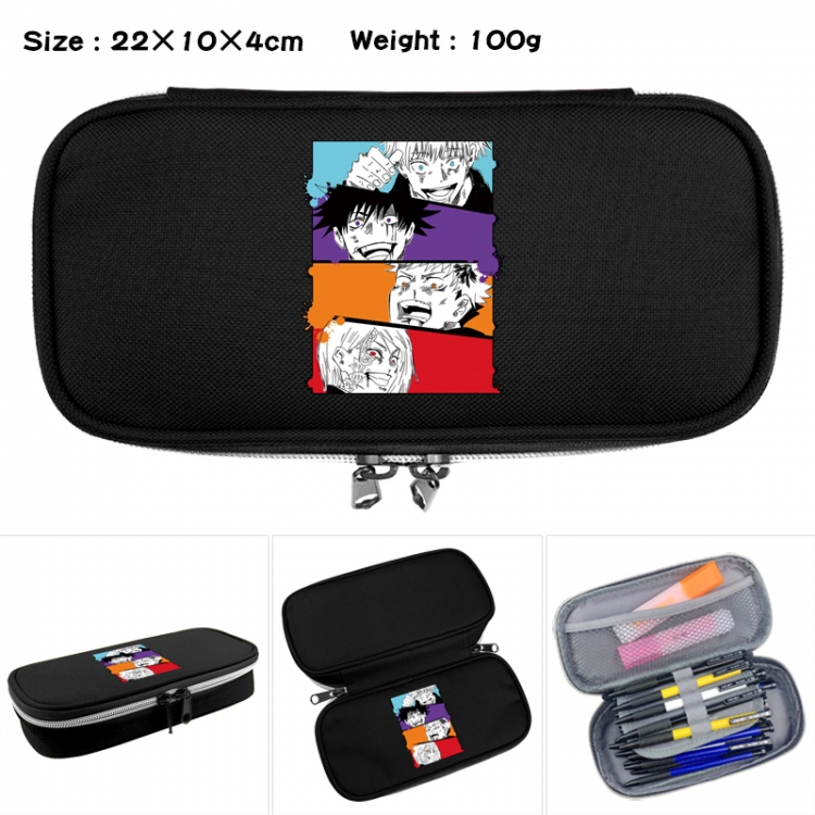 Jujutsu Kaisen Anime Waterproof canvas zipper clamshell pencil case pencil case 22x10x4cm