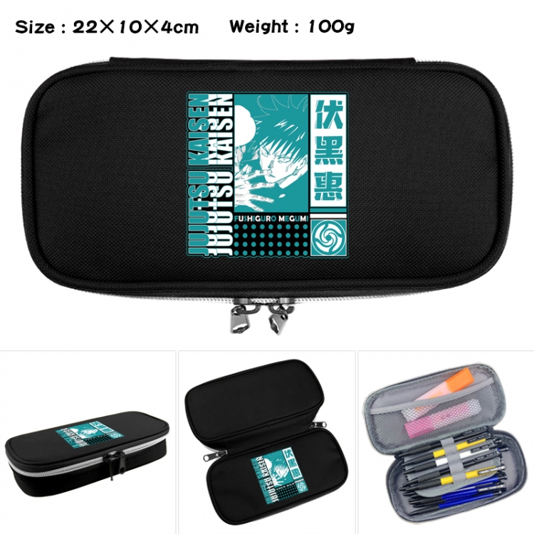 Jujutsu Kaisen Anime Waterproof canvas zipper clamshell pencil case pencil case 22x10x4cm