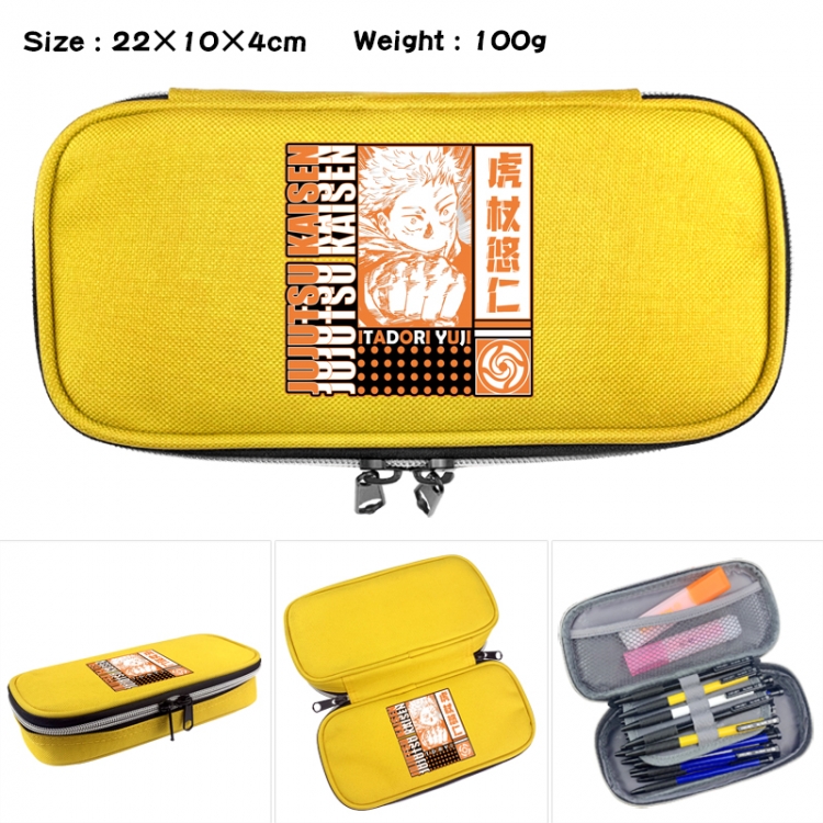 Jujutsu Kaisen Anime Waterproof canvas zipper clamshell pencil case pencil case 22x10x4cm