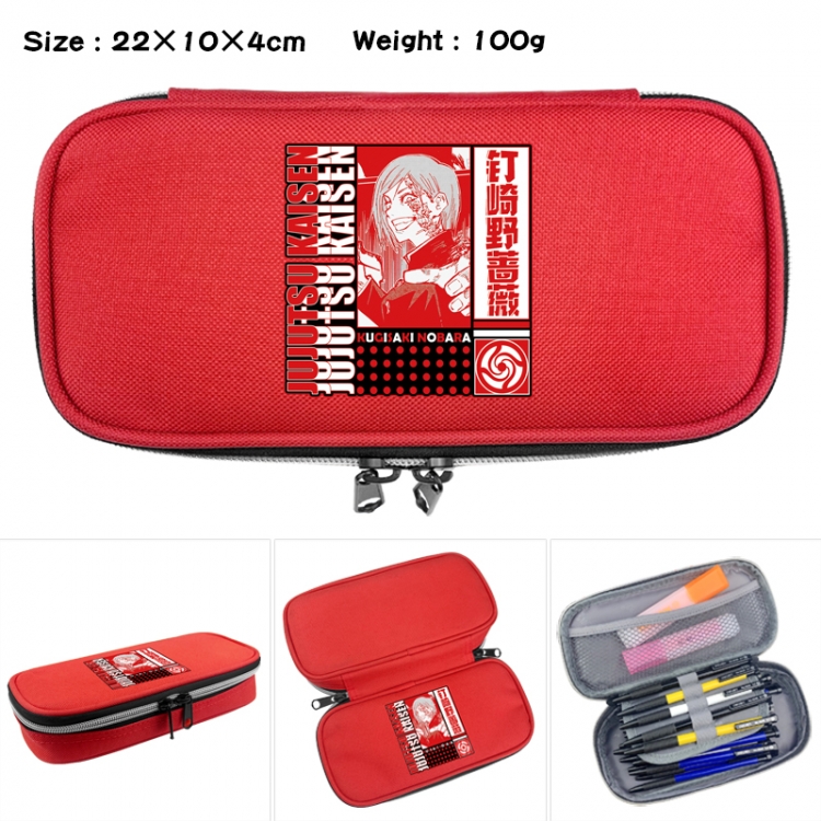 Jujutsu Kaisen Anime Waterproof canvas zipper clamshell pencil case pencil case 22x10x4cm