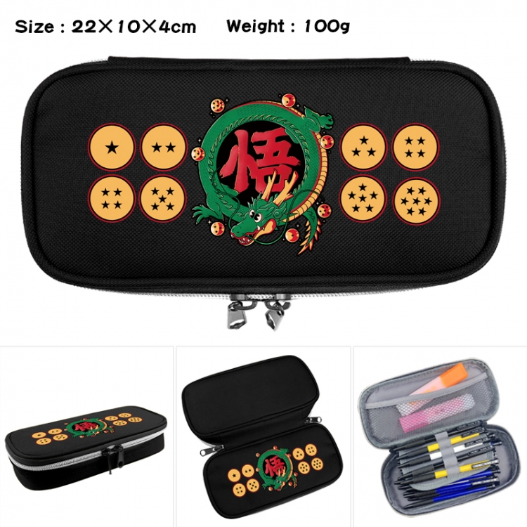 DRAGON BALL Anime Waterproof canvas zipper clamshell pencil case pencil case 22x10x4cm