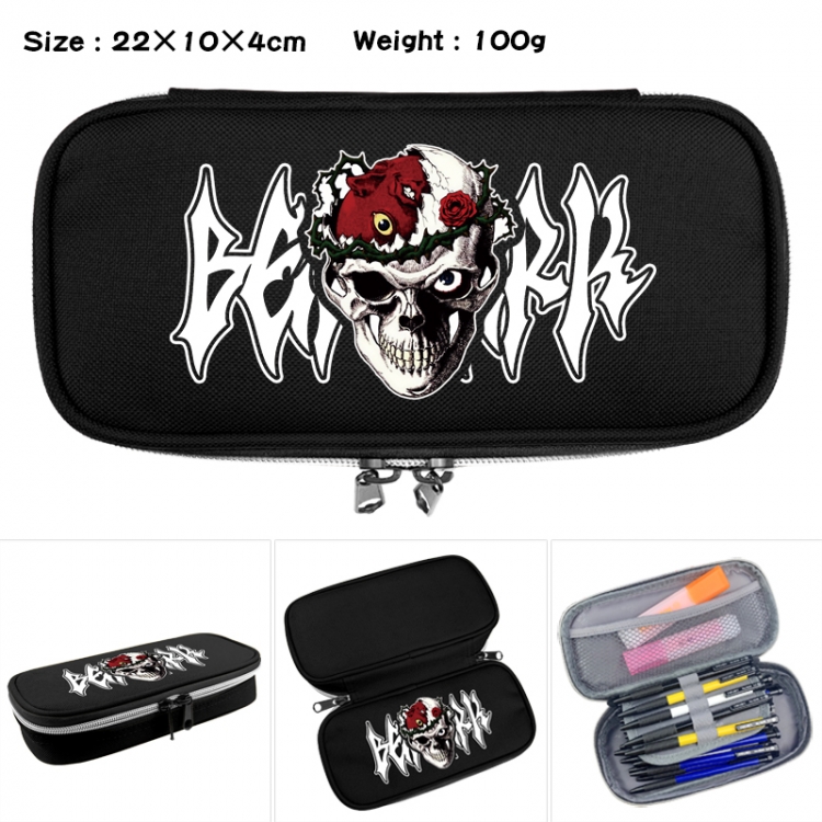 Berserk Anime Waterproof canvas zipper clamshell pencil case pencil case 22x10x4cm