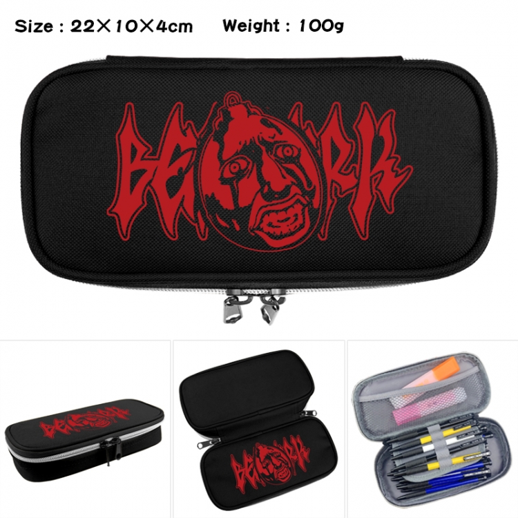 Berserk Anime Waterproof canvas zipper clamshell pencil case pencil case 22x10x4cm