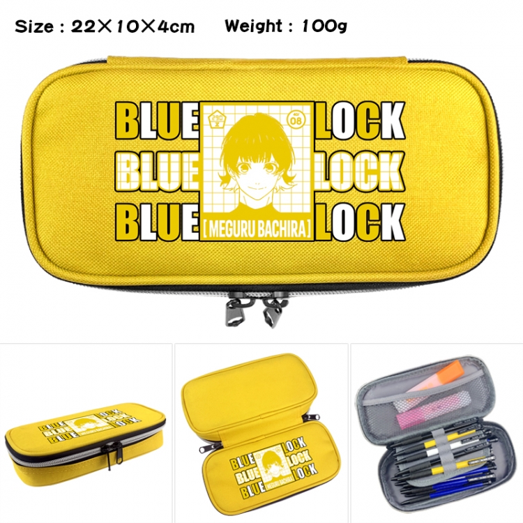 BLUE LOCK Anime Waterproof canvas zipper clamshell pencil case pencil case 22x10x4cm