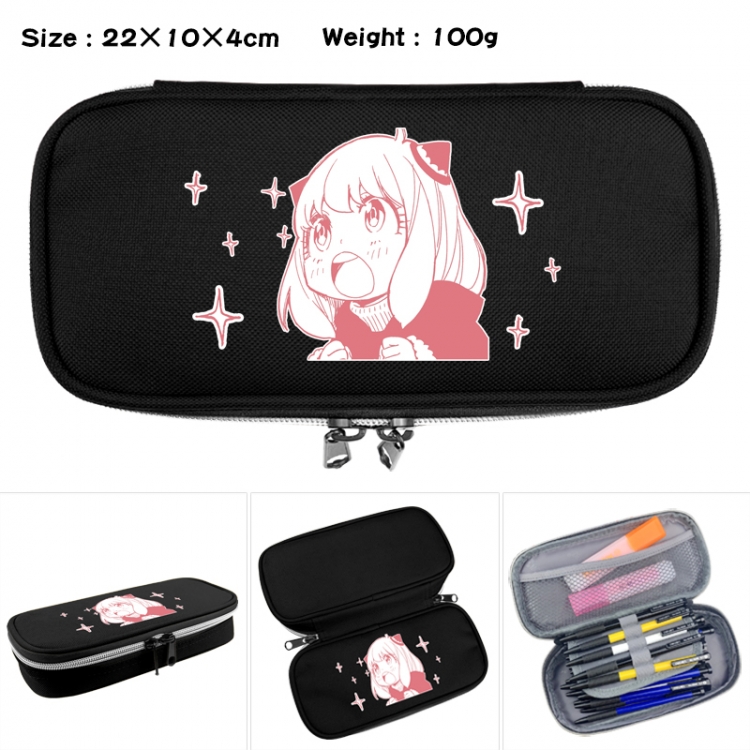 SPY×FAMILY Anime Waterproof canvas zipper clamshell pencil case pencil case 22x10x4cm