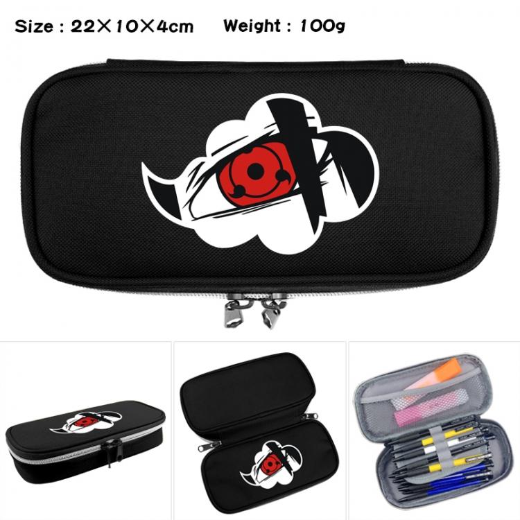 Naruto Anime Waterproof canvas zipper clamshell pencil case pencil case 22x10x4cm